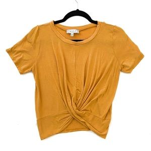 Mustard Yellow Twist Front Tee Small